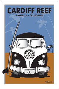 CARDIFF REEF ~ TOWER 16 ~ CALIFORNIA ~ SIMPLE SURF BUS GRILL ~ SAND LINES ~ 2:3