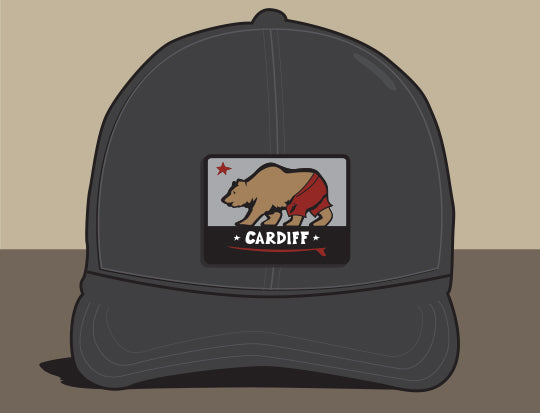 CARDIFF BY THE SEA ~ SURF BEAR ~ SEWN PATCH ~ HAT