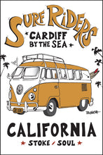 Load image into Gallery viewer, CARDIFF BY THE SEA ~ SURF RIDERS ~ SURF CALIF. STYLE BUS ~ HWY 101 ~ 2:3