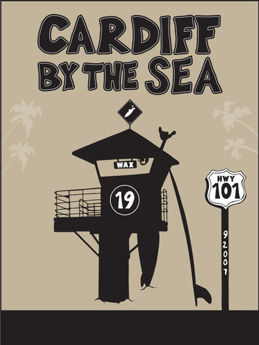 CARDIFF BY THE SEA ~ TOWER 19 ~ HWY 101 ~ BLACK N TAN ~ 3:4