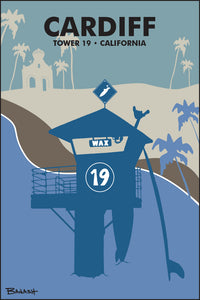 CARDIFF BY THE SEA ~ TOWER 19 ~ CALIFORNIA ~ 12x18