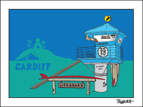 CARDIFF BY THE SEA ~ GREM 10 ~ LIFEGUARD LONGBOARD ~ TOWER 19 ~ 3:4