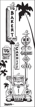 Load image into Gallery viewer, VG BAKERY ~ DONUTS ~ CARDIFF BY THE SEA ~ SIGN POST ~ SURF BUG ~ 1:3