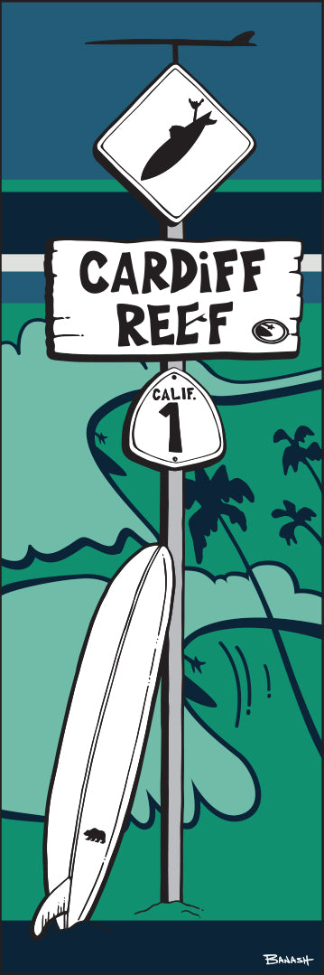 CARDIFF REEF ~ LONGBOARD ~ SURF XING ~ OCEAN LINES ~ 8x24