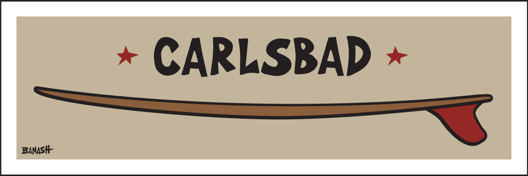 CARLSBAD ~ RED FIN ~ SURFBOARD ~ 8x24