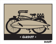 Load image into Gallery viewer, CARDIFF BY THE SEA ~ BEER RUN ~ AUTOCYCLE ~ SURFBOARD ~ 3:4