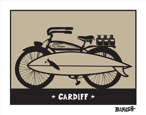 CARDIFF BY THE SEA ~ BEER RUN ~ AUTOCYCLE ~ SURFBOARD ~ 3:4