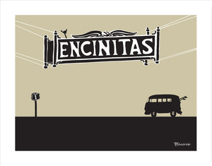 ENCINITAS ~ TOWN SIGN ~ SURF BUS ~ 3:4