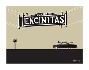 ENCINITAS ~ TOWN SIGN ~ SURF GALAXIE ~ 3:4
