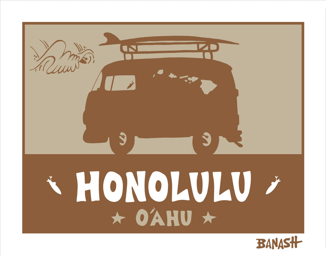 HONOLULU ~ WAIKIKI ~ SURF BUS ~ CATCH SAND ~ 3:4
