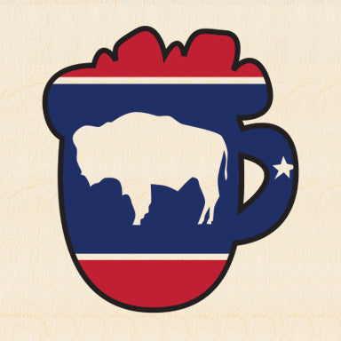 JACKSON HOLE ~ BUFFALO ~ COL' BEER MUG OUTLINE ~ 6x6