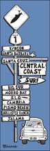 Load image into Gallery viewer, CENTRAL COAST ~ SURF TOWN ~ SIGN POST ~ 8x24