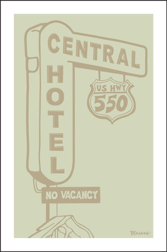 DURANGO ~ CENTRAL HOTEL ~ SIGN POST ~ DRIFTWOOD ~ 12x18