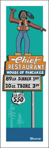 CHIEF RESTAURANT ~ DURANGO ~ HWY 550 ~ 8x24