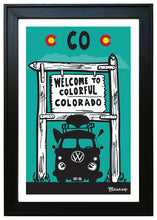 Load image into Gallery viewer, COLORADO ~ LOGO ~ WELCOME SIGN ~ OLD TOWN CANOE BUS GRILL ~ SEAFOAM ~ 2:3