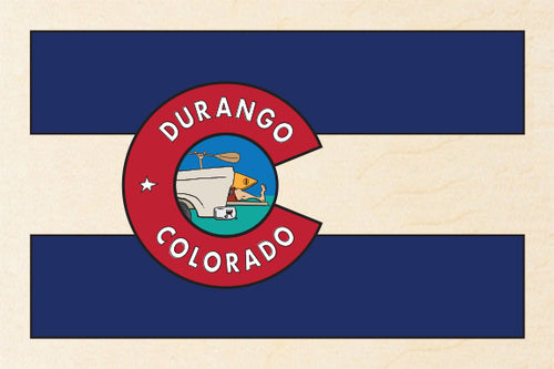 DURANGO ~ COLORADO FLAG ~ TAILGATE KAYAK GREM ~ 12x18