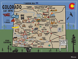 COLORADO ~ DESTINATIONS MAP ~ 3:4