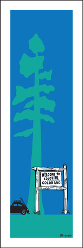 COLORADO WELCOME SIGN ~ SKI BUG ~ PINE ~ SEAFOAM ~ 1:3