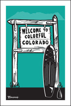 Load image into Gallery viewer, COLORADO ~ WELCOME ~ PADDLE BOARD ~ SEAFOAM ~ 12x18