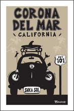 Load image into Gallery viewer, CORONA DEL MAR ~ SURF BUG GRILL ~ HWY 101 ~ BLACK N TAN ~ 2:3