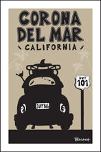 Load image into Gallery viewer, CORONA DEL MAR ~ SURF BUG TAIL ~ HWY 101 ~ BLACK N TAN ~ 2:3