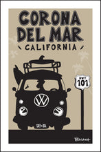 Load image into Gallery viewer, CORONA DEL MAR ~ SURF BUS GRILL ~ HWY 101 ~ BLACK N TAN ~ 2:3