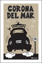 Load image into Gallery viewer, CORONA DEL MAR ~ SURF BUG TAIL ~ AIR ~ HWY 101 ~ BLACK N TAN ~ 2:3