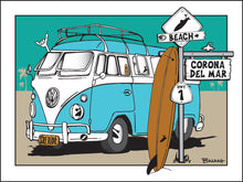 Load image into Gallery viewer, CORONA DEL MAR ~ SURF XING ~ SURF BUS ~ LONGBOARD ~ 16x20