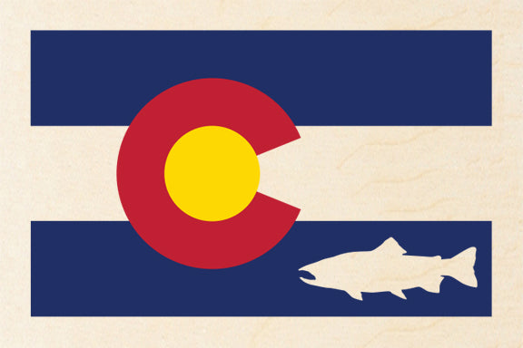 COLORADO FLAG ~ TROUT ~ 12x18