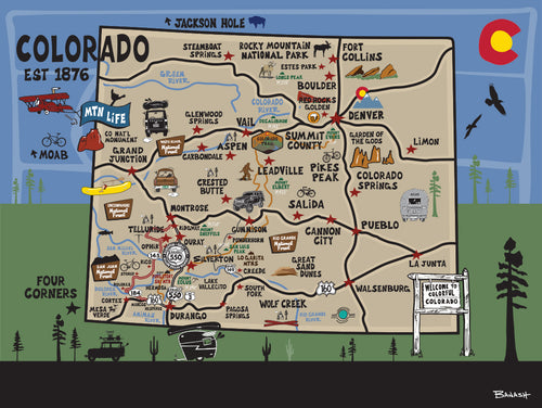 CREEDE ~ HWY 149 ~ COLORADO DESTINATIONS MAP ~ 3:4