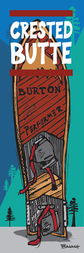 CRESTED BUTTE ~ SNOWBOARD ~ SLOPES ~ 8x24