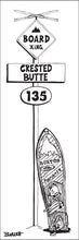 Load image into Gallery viewer, CRESTED BUTTE ~ BOARD XING ~ SIGN POST ~ VINTAGE SNOWBOARD