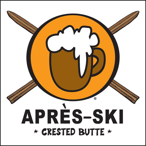 CRESTED BUTTE ~ APRES SKI ~ COL' BEER CLASSIC LOGO ~ 12x12