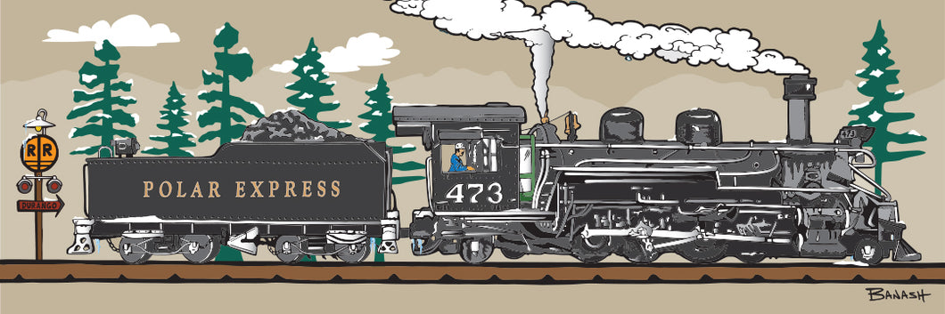 D&SNG RR ~ POLAR EXPRESS ~ LOCOMOTIVE 473 & TENDER ~ 8x24