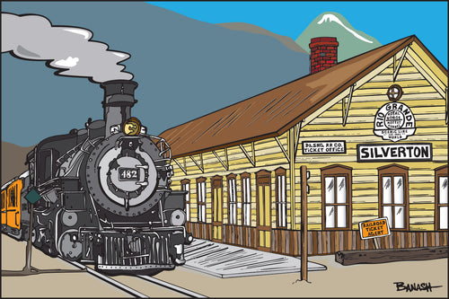 D&SNG RR CO. ~ LOCOMOTIVE 482 ~ SILVERTON DEPOT ~ 2:3