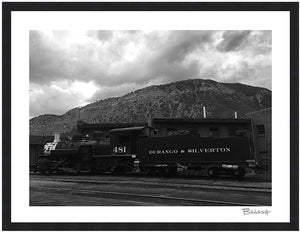 LOCOMOTIVE 481 ~ SMELTER ~ D&SNG RR ~ TRAIN YARD ~ 3:4