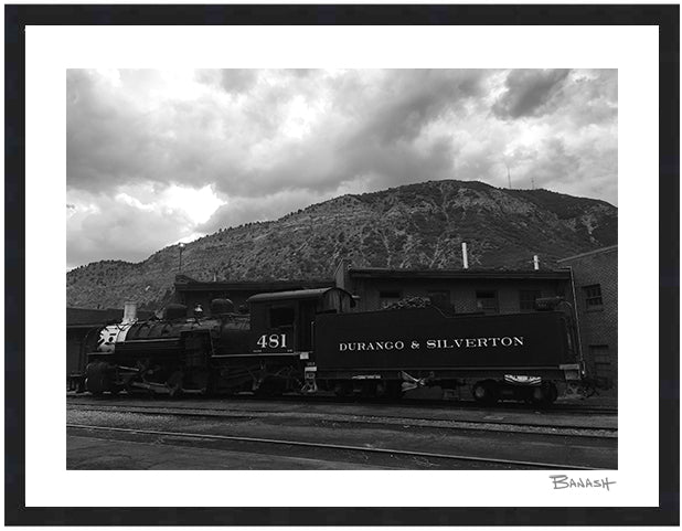 LOCOMOTIVE 481 ~ SMELTER ~ D&SNG RR ~ TRAIN YARD ~ 3:4