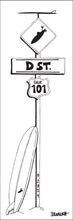 Load image into Gallery viewer, D ST ~ SURF XING ~ LONGBOARD ~ CALIF. 101 ~ 1:3
