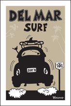 Load image into Gallery viewer, DEL MAR ~ SURF ~ SURF BUG TAIL ~ AIR ~ HWY 101 ~ BLACK N TAN ~ 2:3