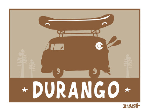 DURANGO ~ RAFT BUS ~ COLORADO LOGO ~ CATCH SAND ~ 3:4
