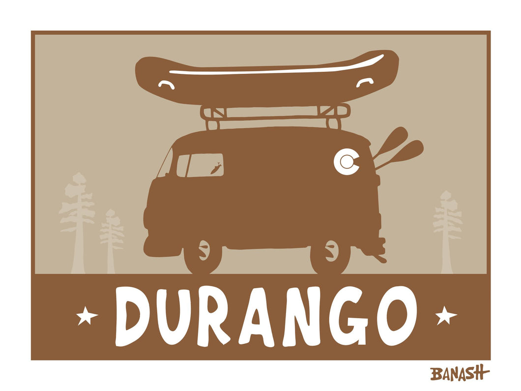 DURANGO ~ RAFT BUS ~ COLORADO LOGO ~ CATCH SAND ~ 3:4