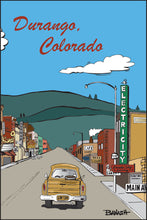 Load image into Gallery viewer, DURANGO COLORADO ~ MAIN AVE ~ HISTORIC DOWNTOWN ~ ELECTRICITY ~  12x18