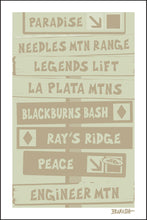 Load image into Gallery viewer, DURANGO ~ PURGATORY MOUNTAIN ~ SKI RUNS ~ SIGN POST ~ DRIFTWOOD ~ 2:3
