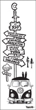Load image into Gallery viewer, DURANGO ~ TELLURIDE ~ HWY 550 ~ SIGN POST ~ SKI BUS GRILL