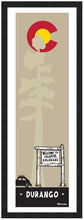 Load image into Gallery viewer, DURANGO ~ WELCOME TO COLORADO SIGN ~ BUG ~ COLORADO LOGO ~ PINE