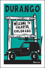 Load image into Gallery viewer, DURANGO ~ COLORADO ~ WELCOME SIGN ~ SKI JEEP ~ 2:3