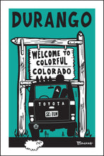 Load image into Gallery viewer, DURANGO ~ SKI LAND CRUISER TAIL AIR ~ WELCOME TO COLORADO SIGN ~ 12x18