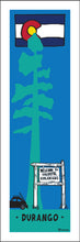 Load image into Gallery viewer, DURANGO ~ WELCOME TO COLORADO SIGN ~ SKI BUG ~ CO LOOSE FLAG ~ PINE