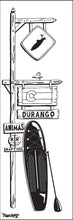 Load image into Gallery viewer, DURANGO ~ ANIMAS ~ SIGN POST ~ PADDLE BOARD ~ 8x24