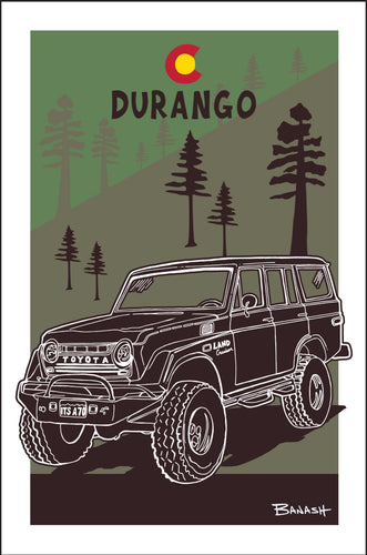 DURANGO ~ LAND CRUISER ~ FOREST SLOPE ~ CO LOGO ~ 12x18